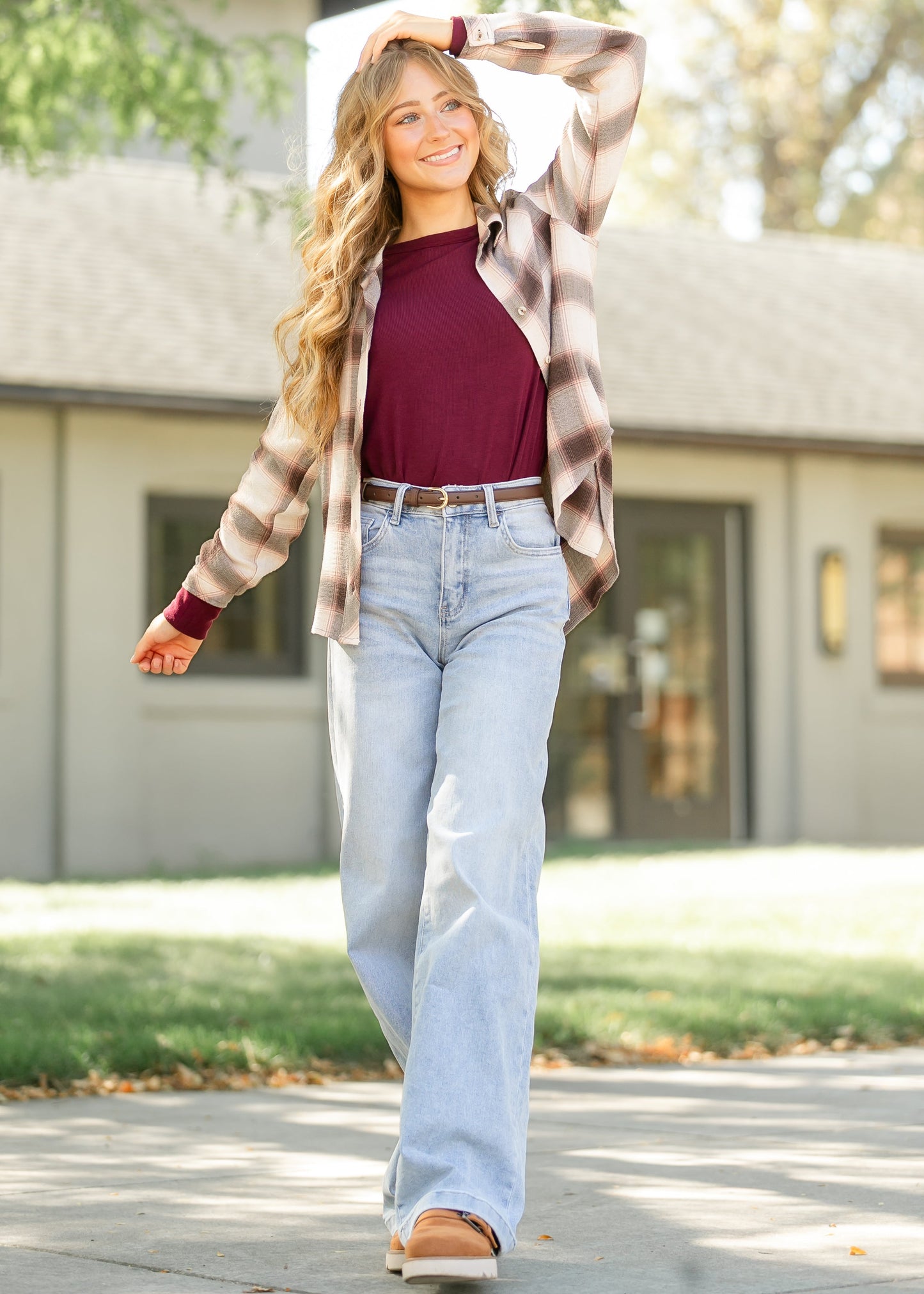 High Rise Full Length Wide Leg Jeans FF Pants