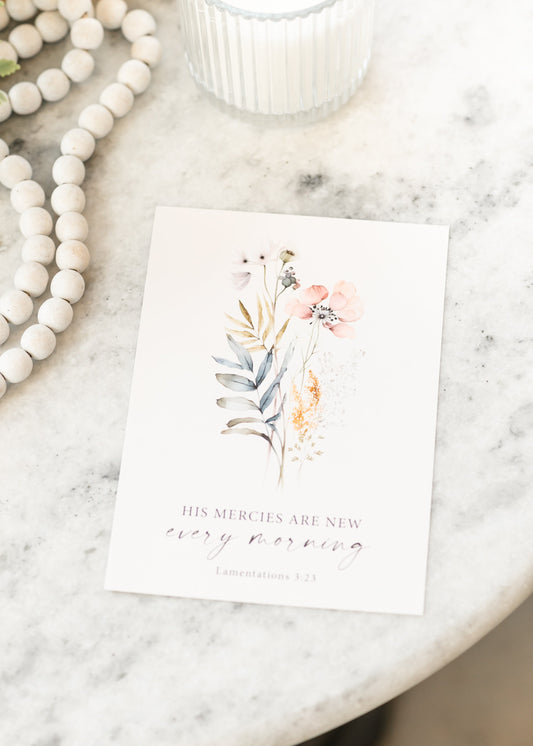 His Mercies Are New Art Print Christian Gift Decor FF Home + Lifestyle