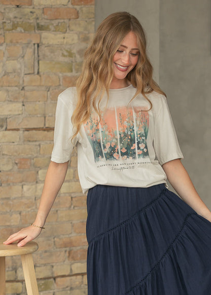 His Mercies Are New Floral Graphic Tee FF Tops