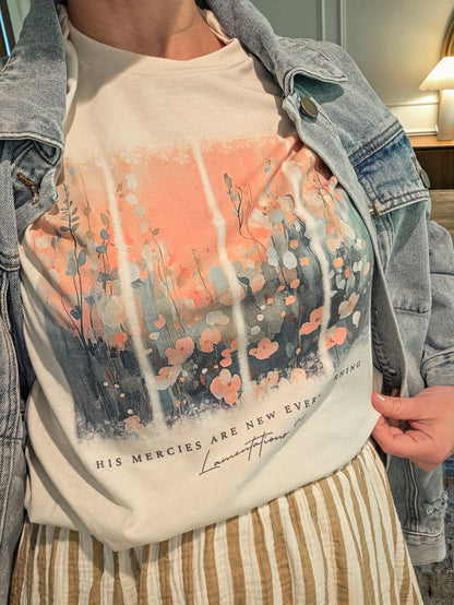His Mercies Are New Floral Graphic Tee