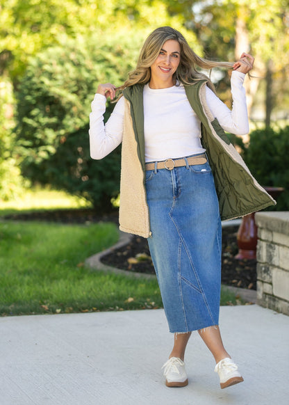 Hooded Reversible Quilted Vest FF Layering Essentials