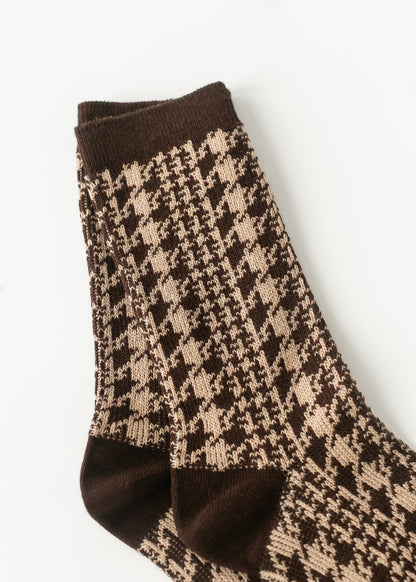 Houndstooth Crew Sock Accessory