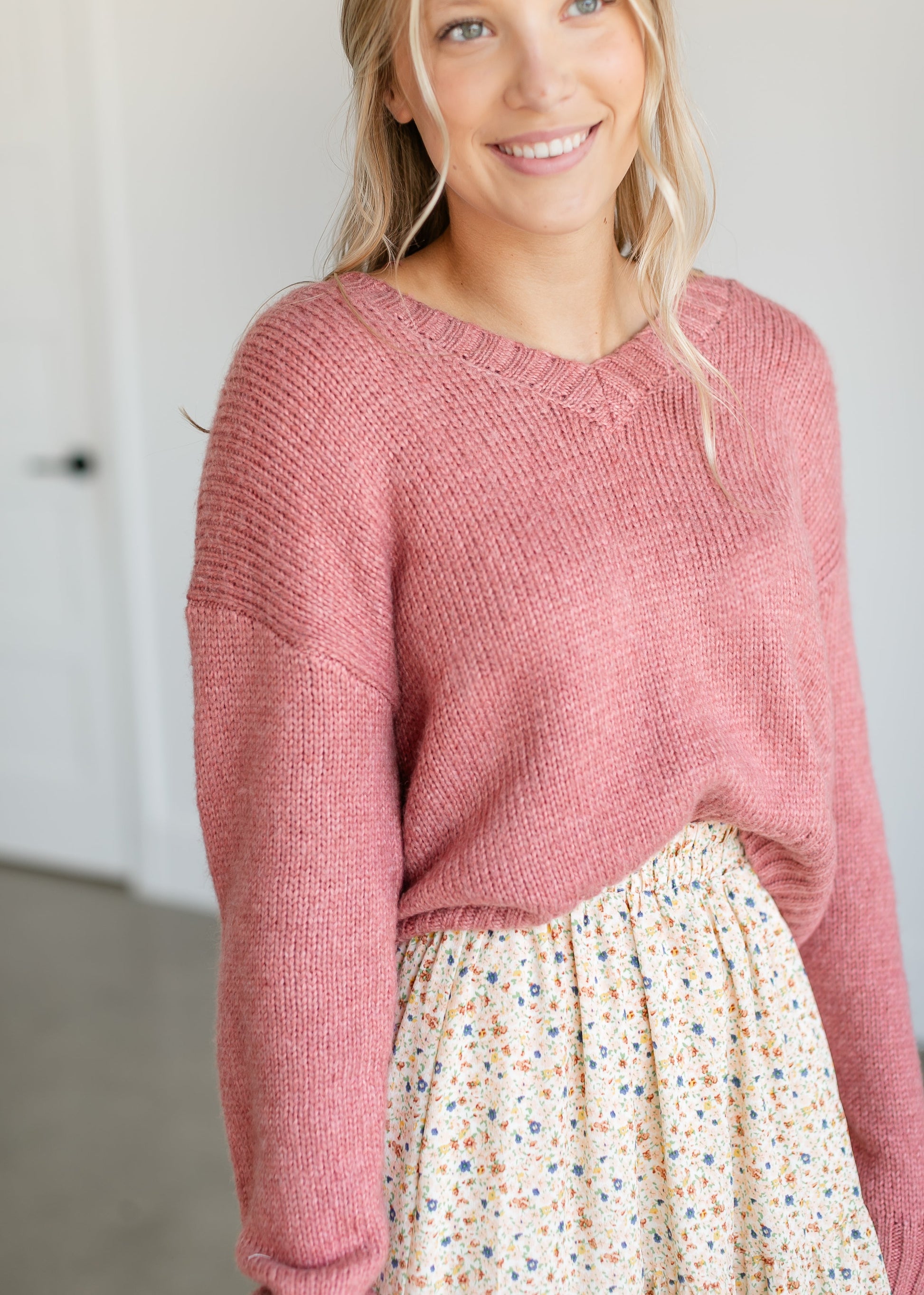Houston Drop Shoulder Sweater FF Tops