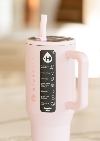 Hydrojug® Pink Sand Traveler 40oz Tumbler Engraved Inherit Logo FF Home & Life