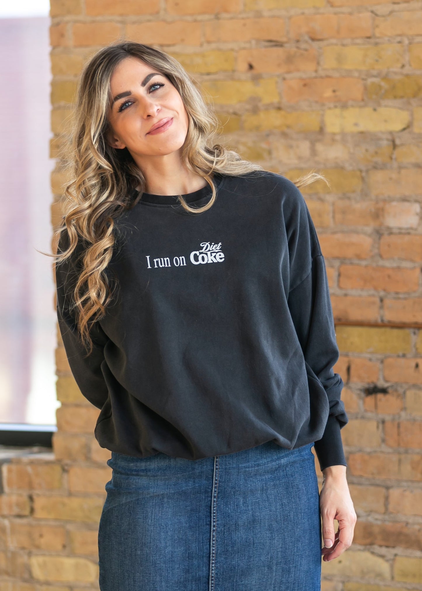 I Run On Diet Crew Neck Pullover FF Tops