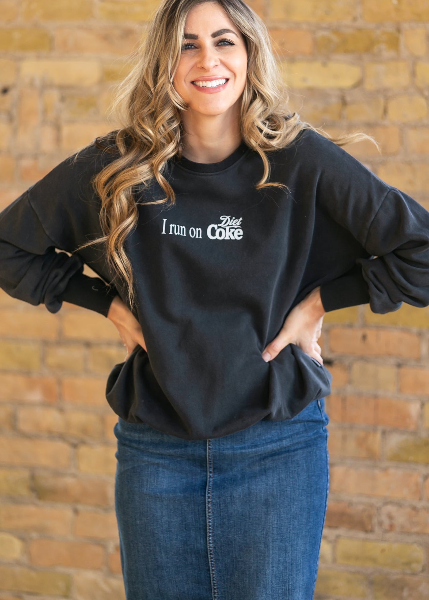 I Run On Diet Crew Neck Pullover FF Tops