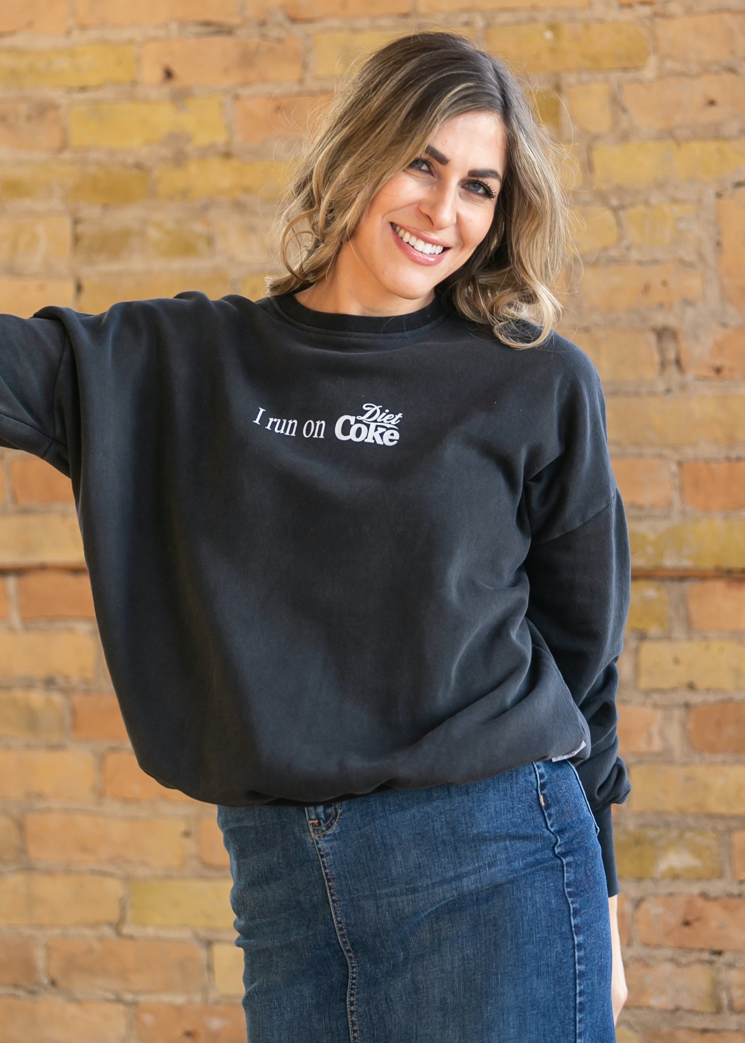 I Run On Diet Crew Neck Pullover FF Tops