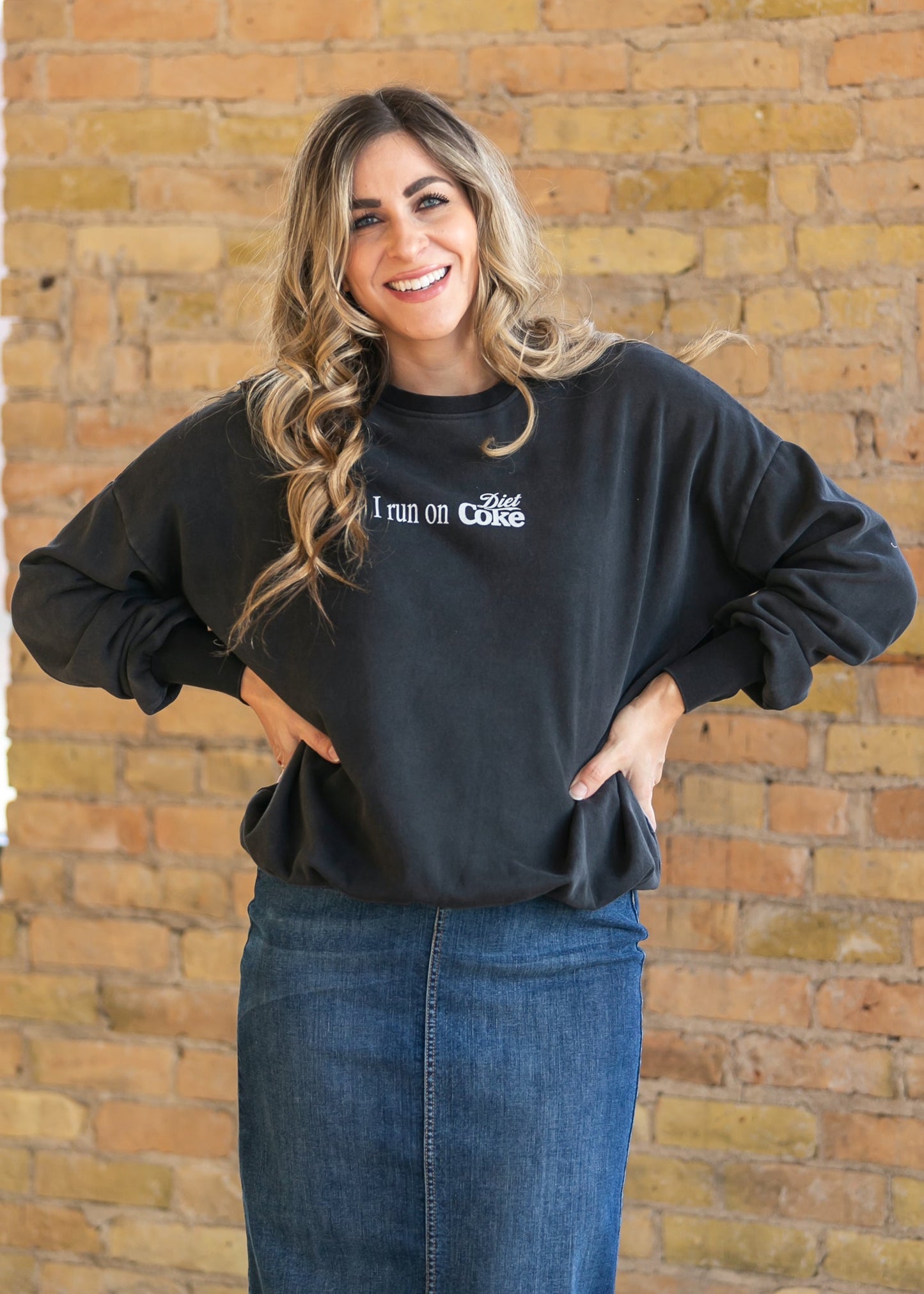 I Run On Diet Crew Neck Pullover FF Tops