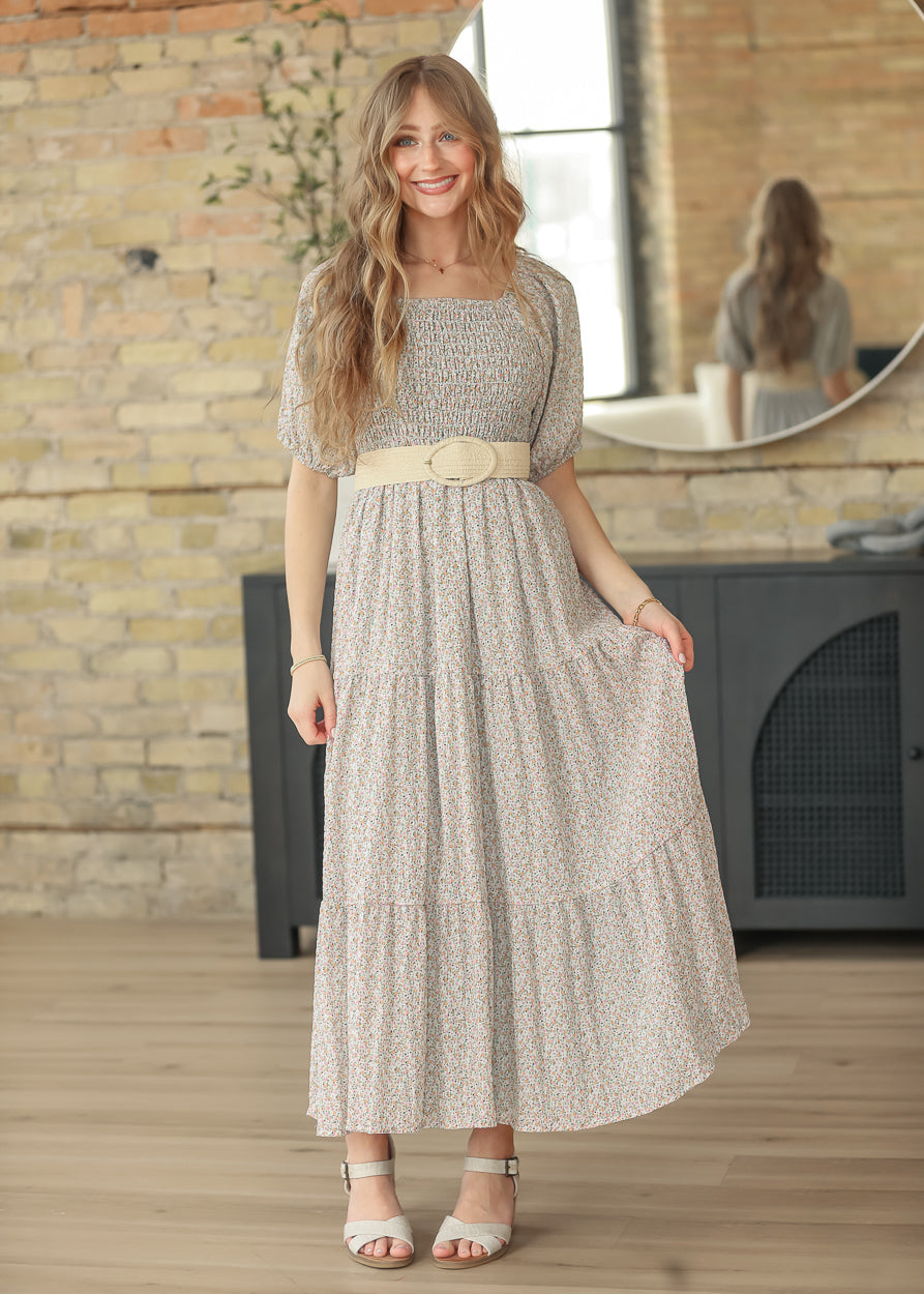 Indy Honeybloom Floral Smocked Midi Dress FF Dresses