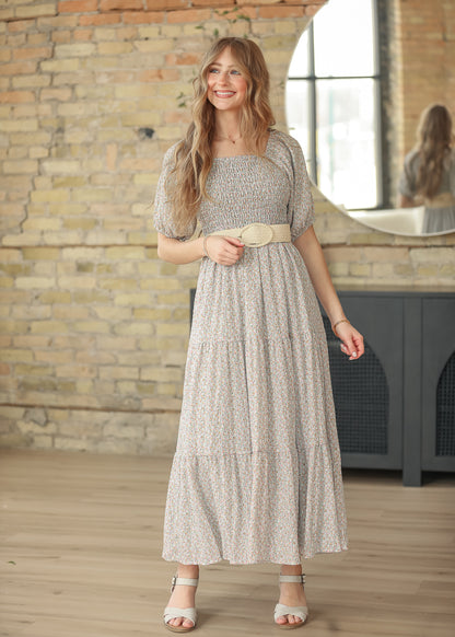 Indy Honeybloom Floral Smocked Midi Dress FF Dresses