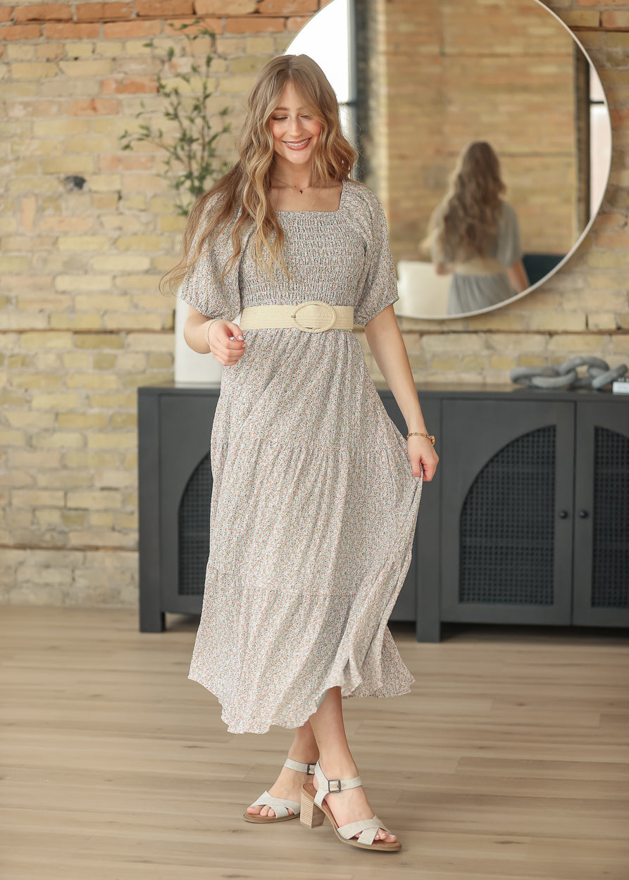 Indy Honeybloom Floral Smocked Midi Dress FF Dresses