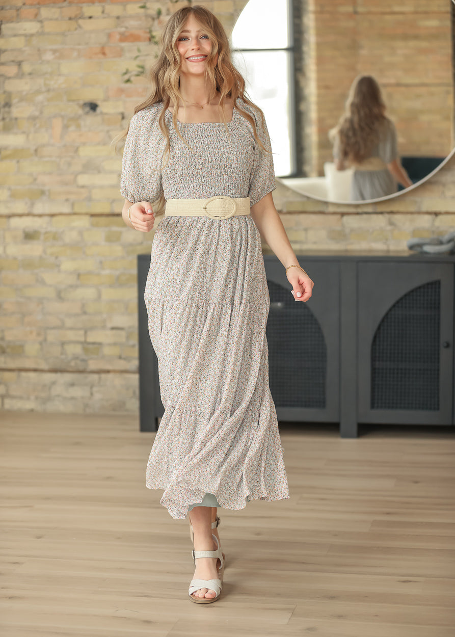 Indy Honeybloom Floral Smocked Midi Dress FF Dresses
