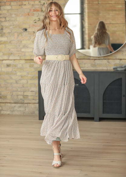 Indy Honeybloom Floral Smocked Midi Dress FF Dresses