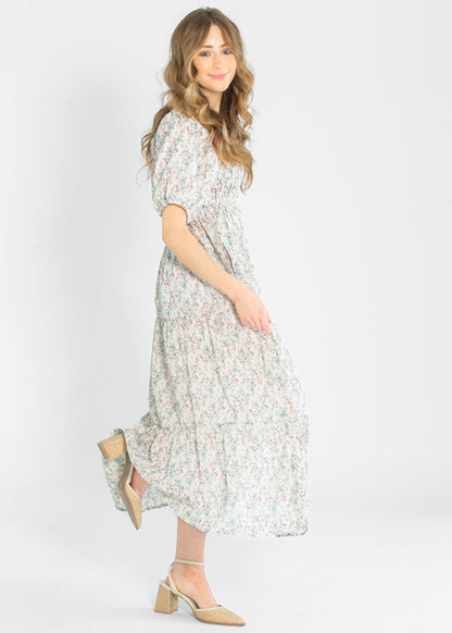 Indy Seaglass Blossom Smocked Maxi Dress FF Dresses