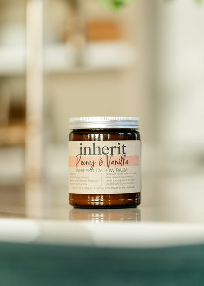 Inherit Artisan Made Whipped Tallow Moisturizing Balm Gifts Peony & Vanilla