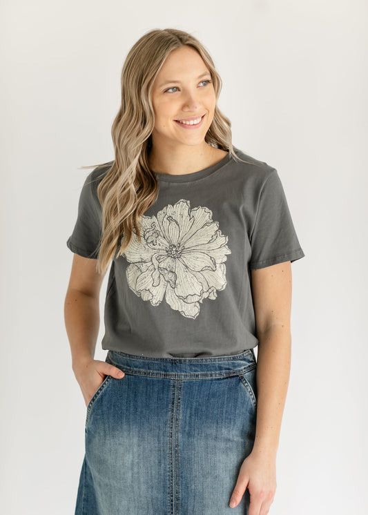 Inherit Magnolia Flower Graphic T-shirt FF Tops