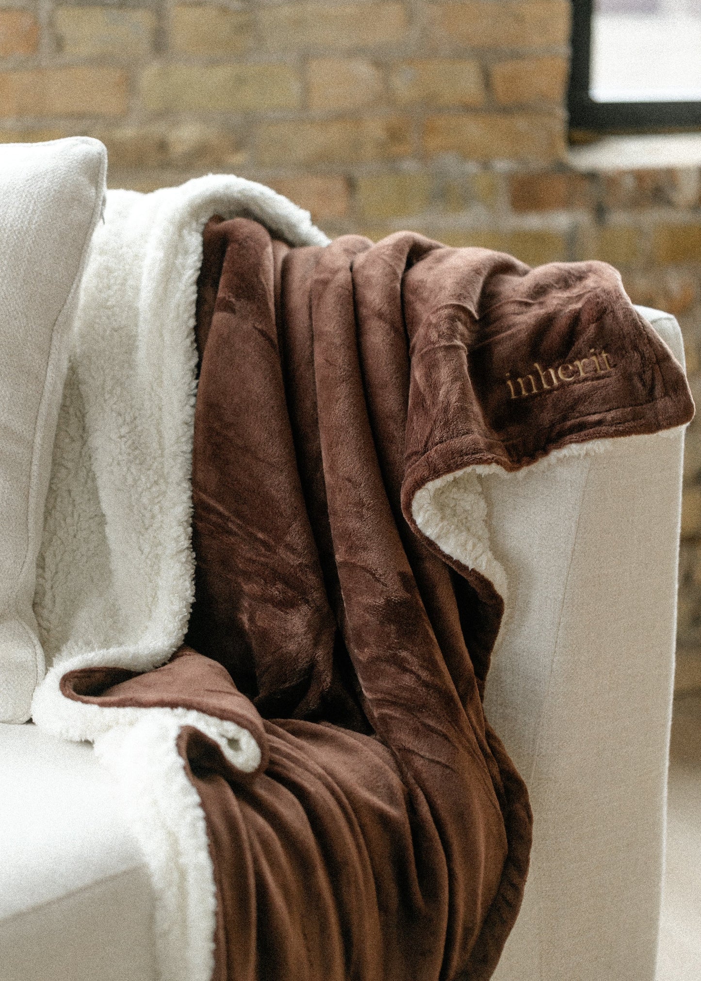 Inherit Softest-Ever Chocolate Sherpa Throw FF Home + Lifestyle