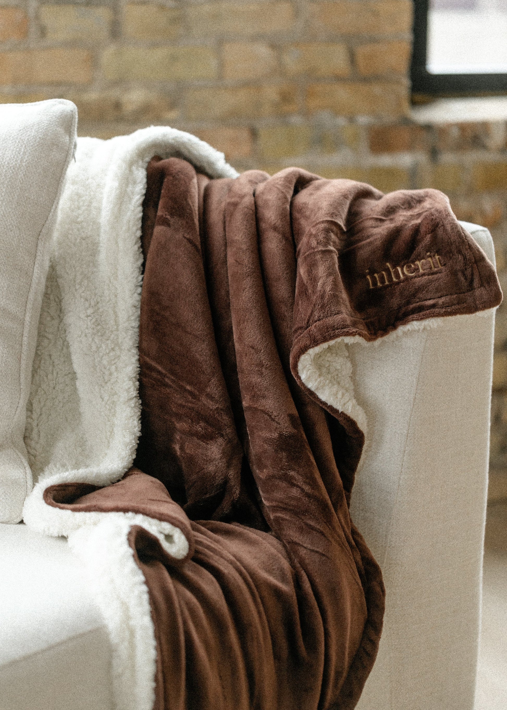 Inherit Softest-Ever Chocolate Sherpa Throw FF Home + Lifestyle