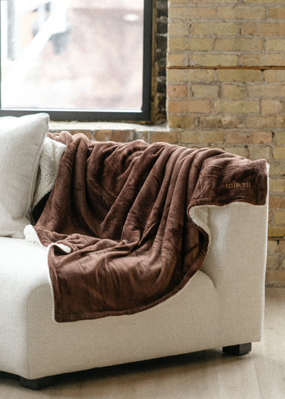 Inherit Softest-Ever Chocolate Sherpa Throw FF Home + Lifestyle