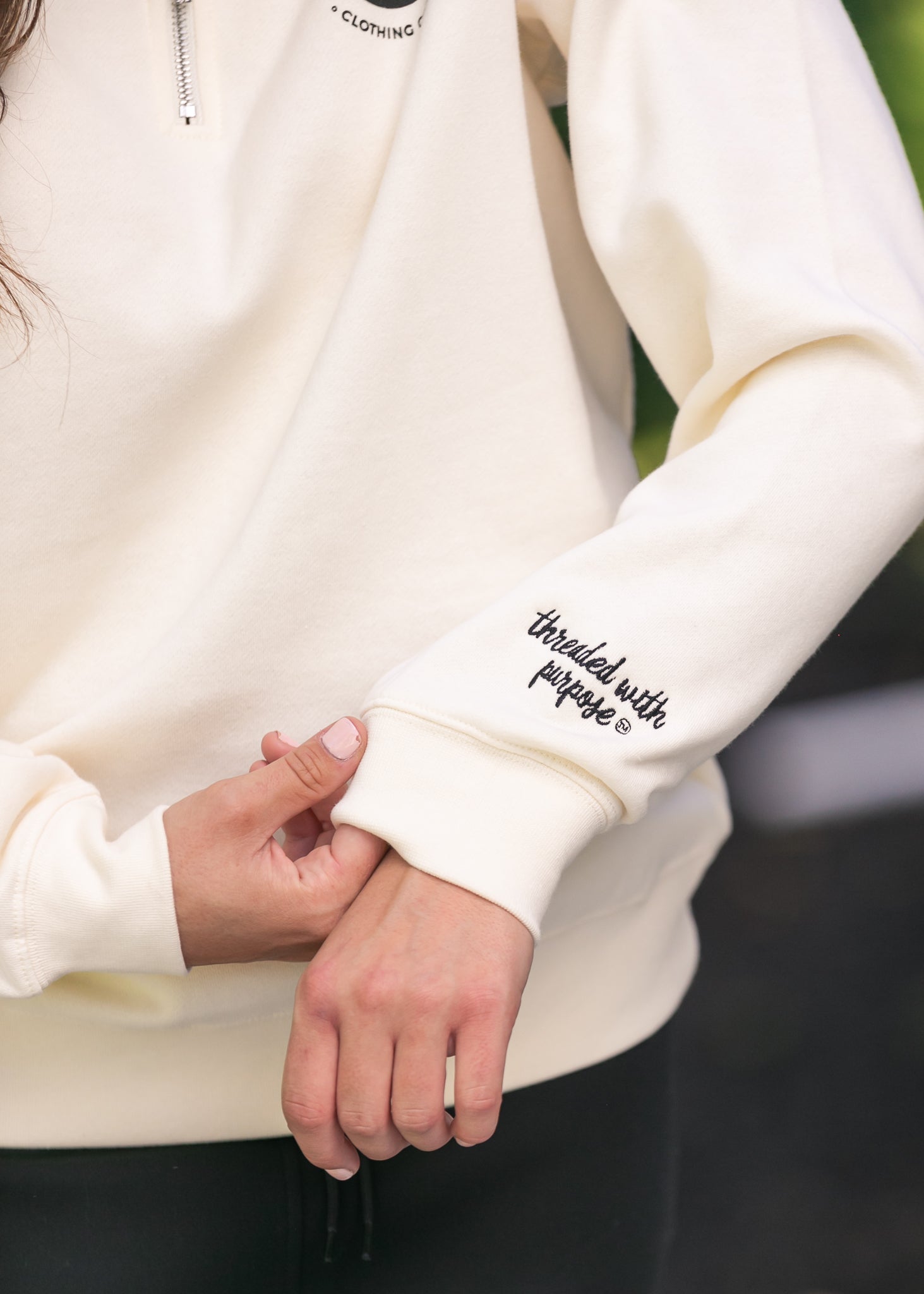 Inherit Threaded with Purpose Graphic 1/4 Zip FF Tops