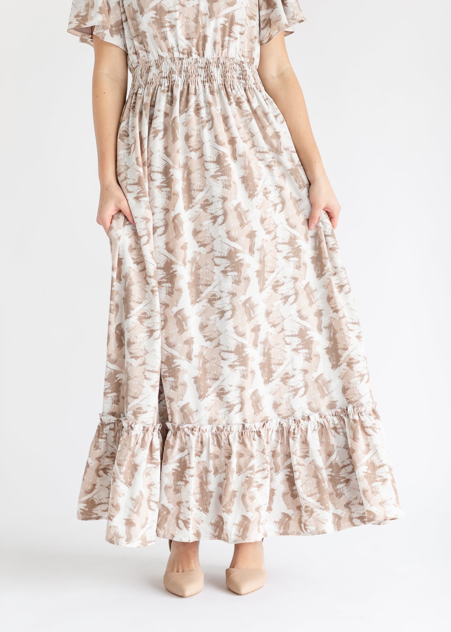 Isabella V Neck Flutter Sleeve Floral Maxi Dress - COMING SOON IC Dresses
