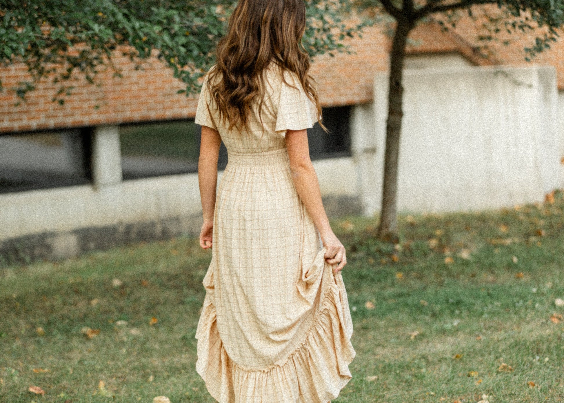 Isabella Windowpane Maxi Dress IC Dresses