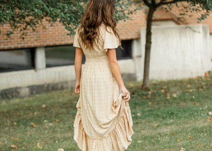 Isabella Windowpane Maxi Dress IC Dresses