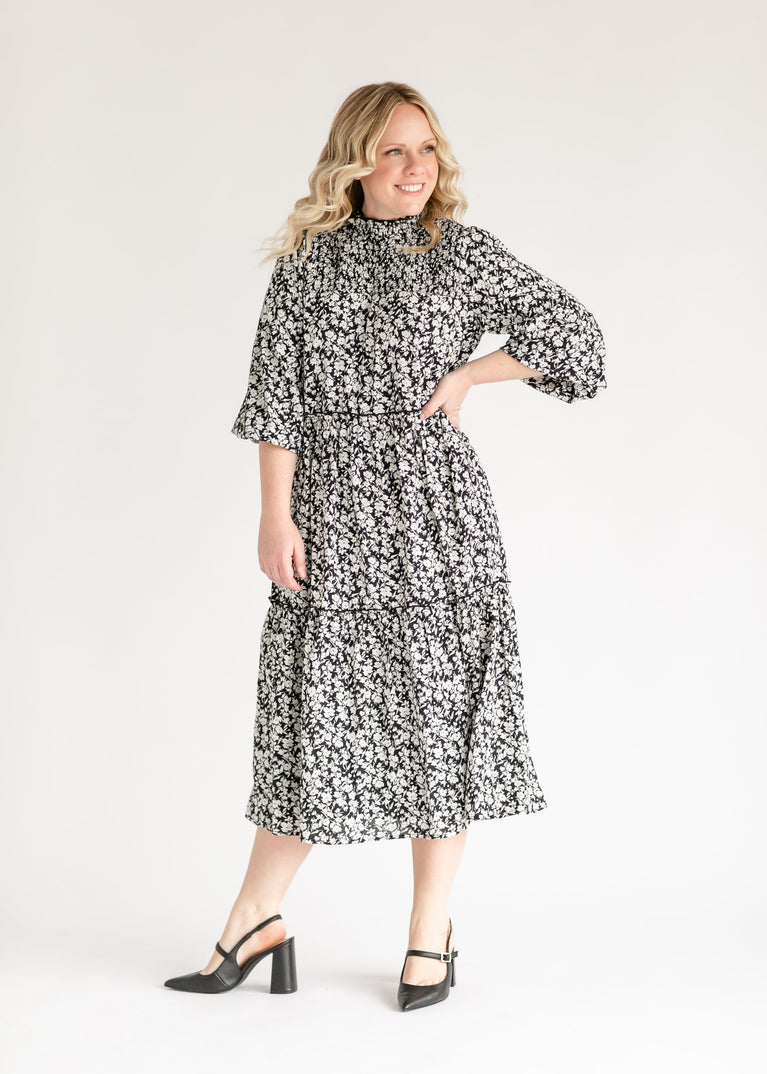 Isla Ruffle Detail 3/4 Sleeve Maxi Dress IC Dresses