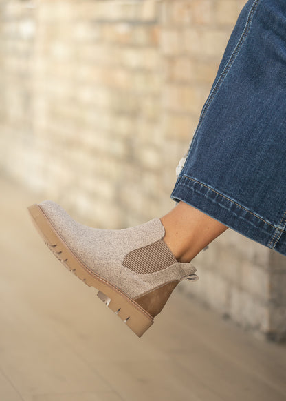 It's Chilly Sand Slip On Ankle Boots Shoes