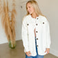 Ivory Button Down Sweater Jacket FF Tops
