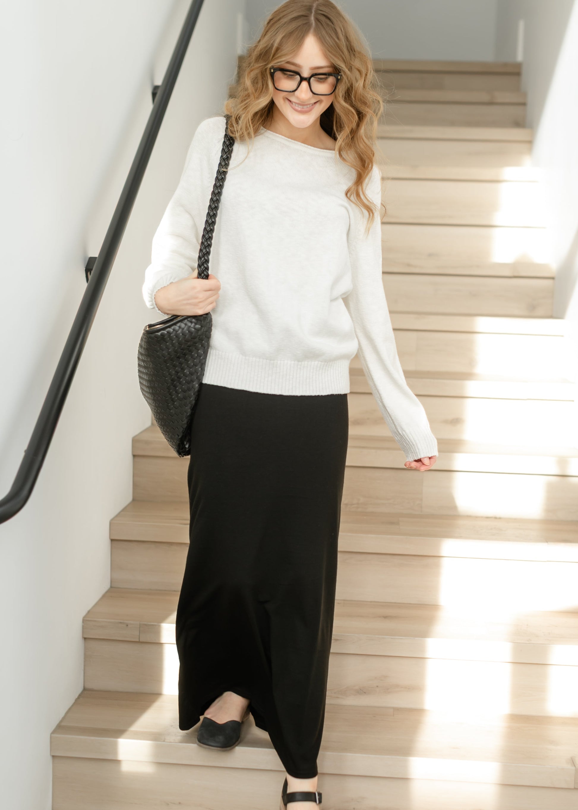 Ivory Slub Sweater Top FF Tops