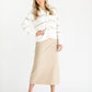 Ivory + Taupe Stripe Button Up Cardigan FF Tops