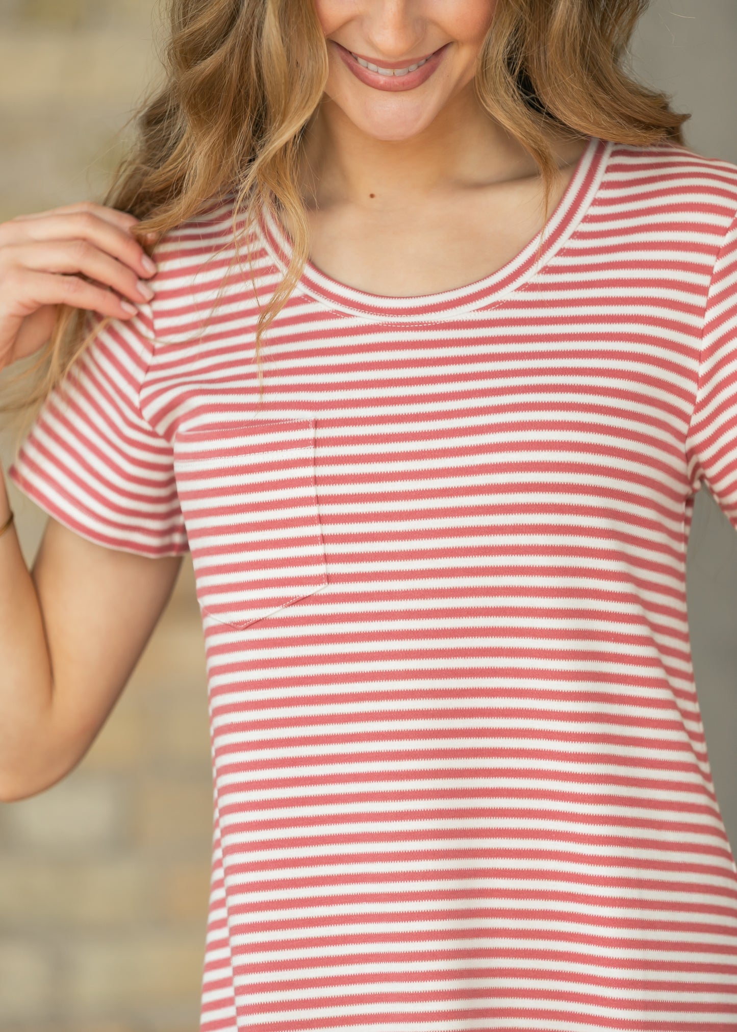 Jane Coral Stripe T-shirt Maxi Dress IC Dresses