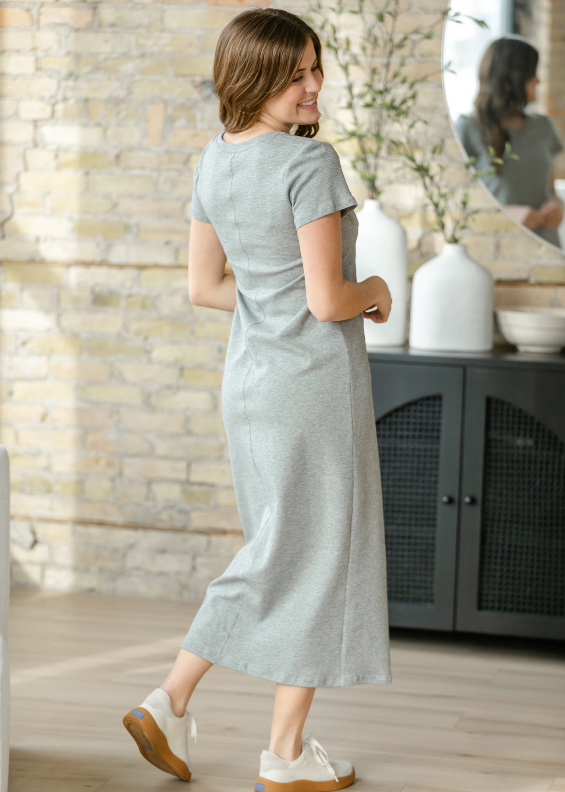 Jane Heather Gray T-Shirt Maxi Dress FF Dresses
