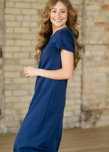 Jane Navy T-shirt Maxi Dress IC Dresses