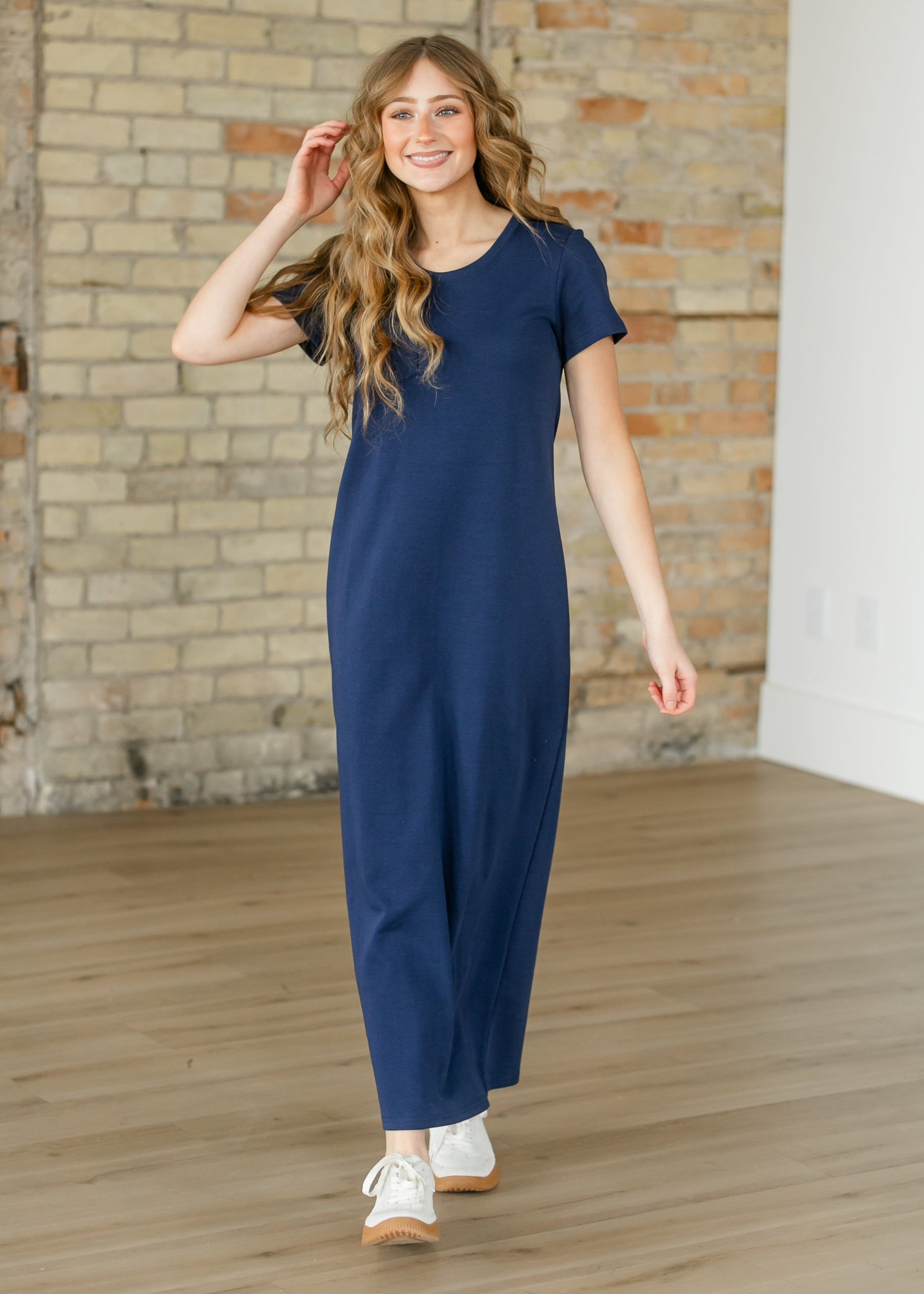 Jane Navy T-shirt Maxi Dress IC Dresses