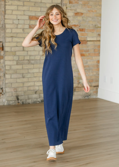 Jane Navy T-shirt Maxi Dress IC Dresses