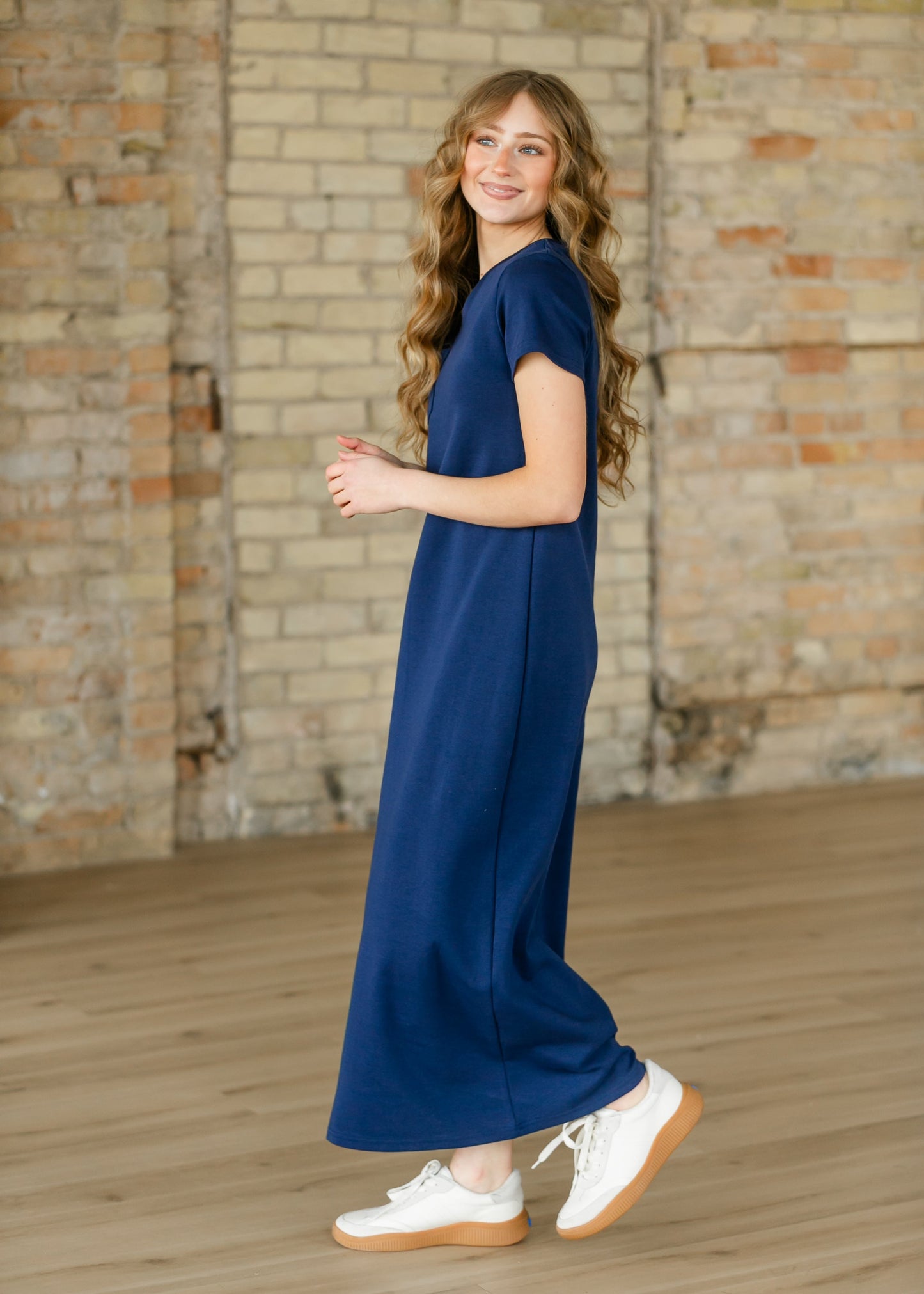 Jane Navy T-shirt Maxi Dress IC Dresses