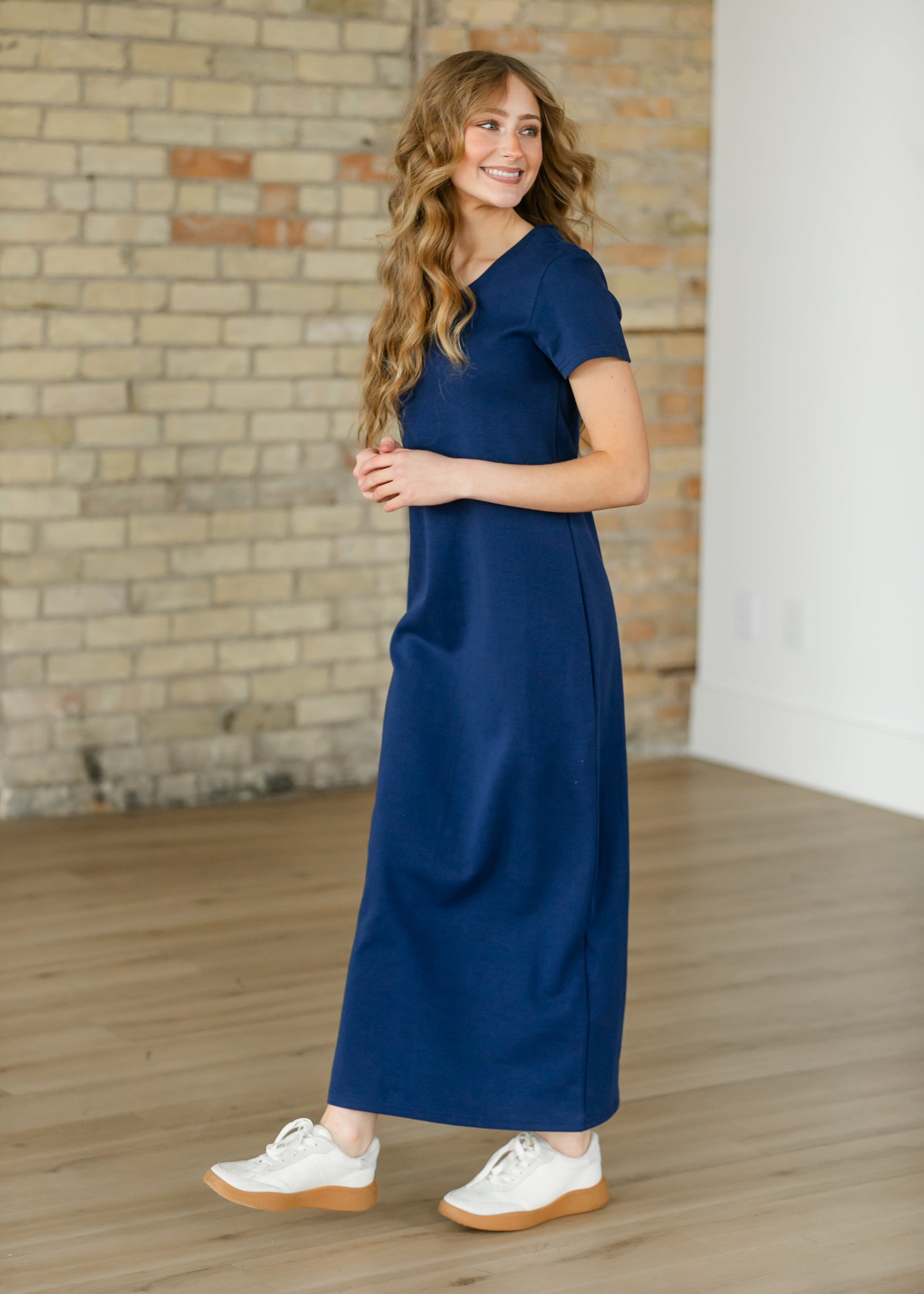 Jane Navy T-shirt Maxi Dress IC Dresses