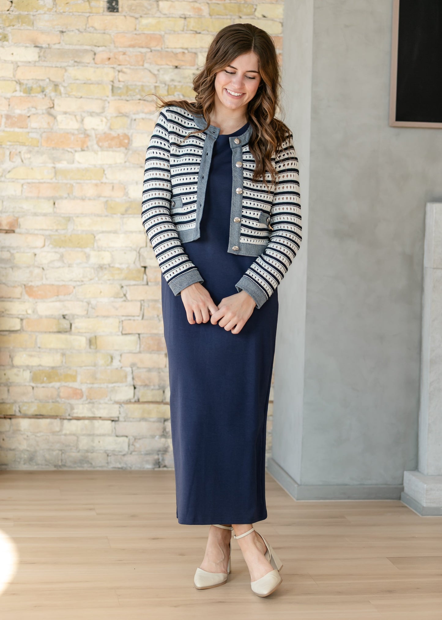 Jane Navy T-shirt Maxi Dress IC Dresses