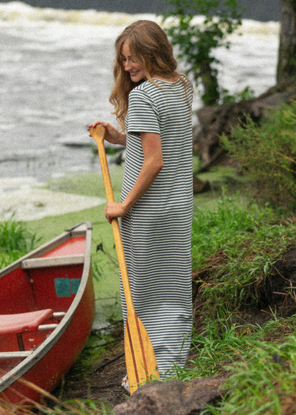 Jane Teal Stripe T-shirt Maxi Dress IC Dresses