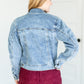 Jaquiline Button Tab Denim Jacket FF Tops