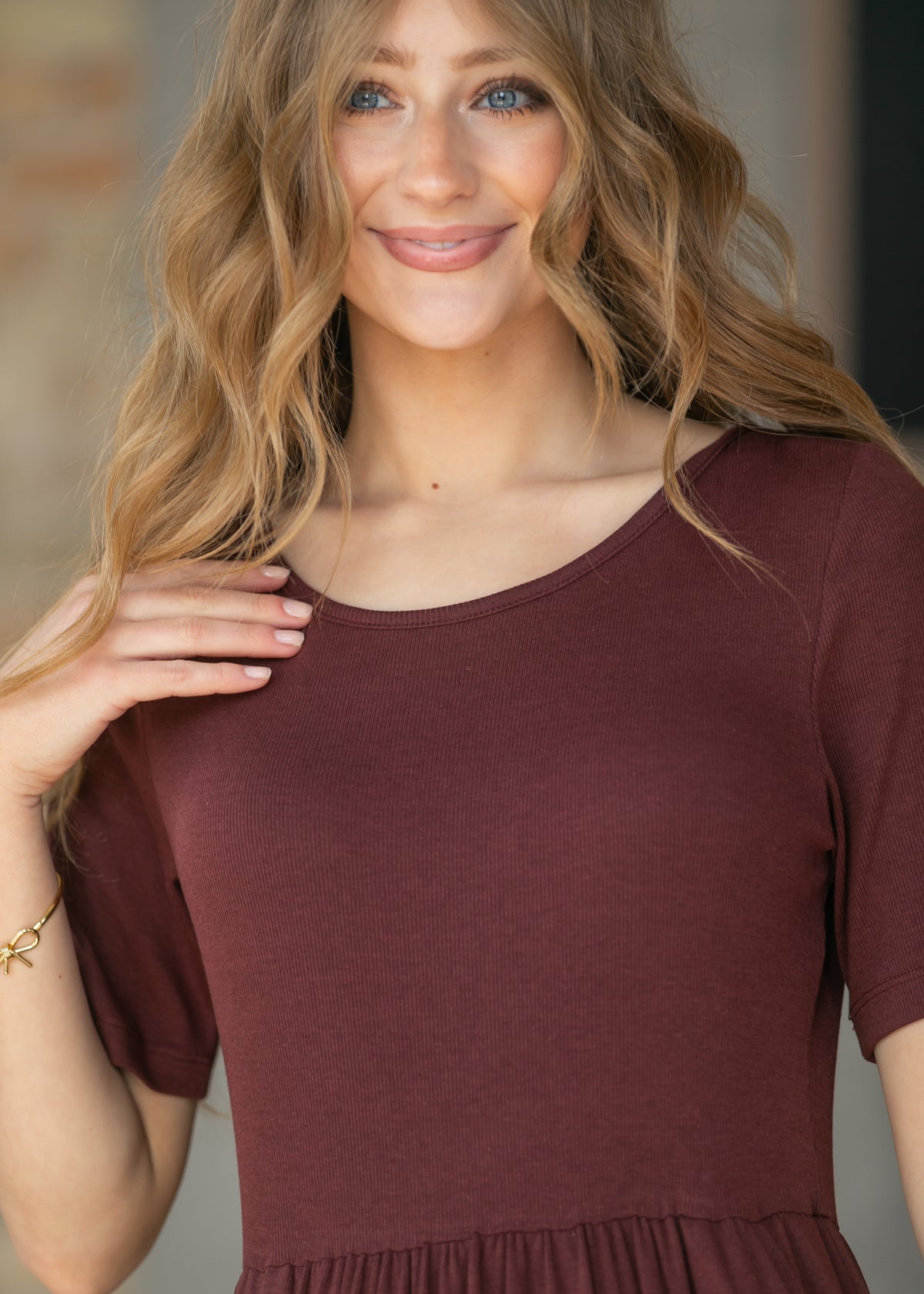 Jasmine Cranberry Ribbed Maxi Dress IC Dresses