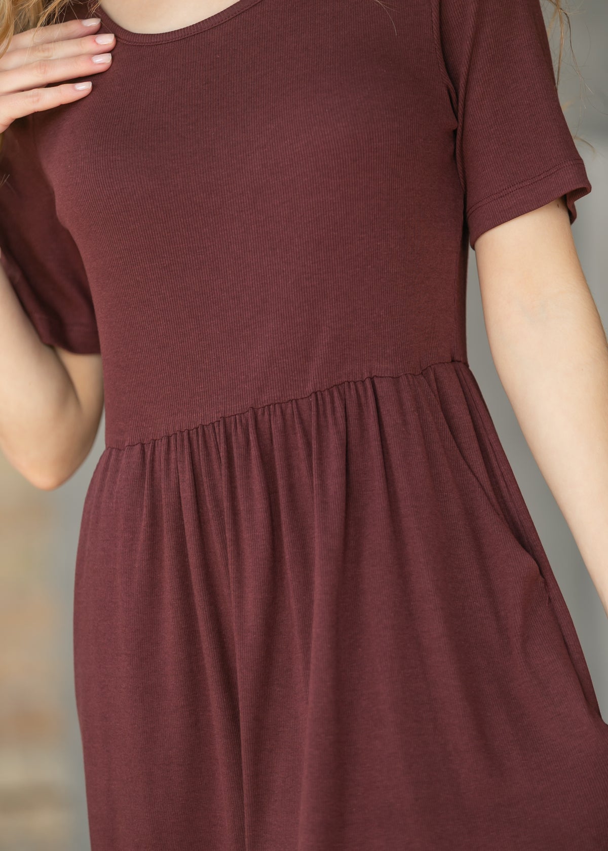 Jasmine Cranberry Ribbed Maxi Dress IC Dresses
