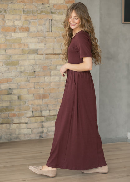 Jasmine Cranberry Ribbed Maxi Dress IC Dresses
