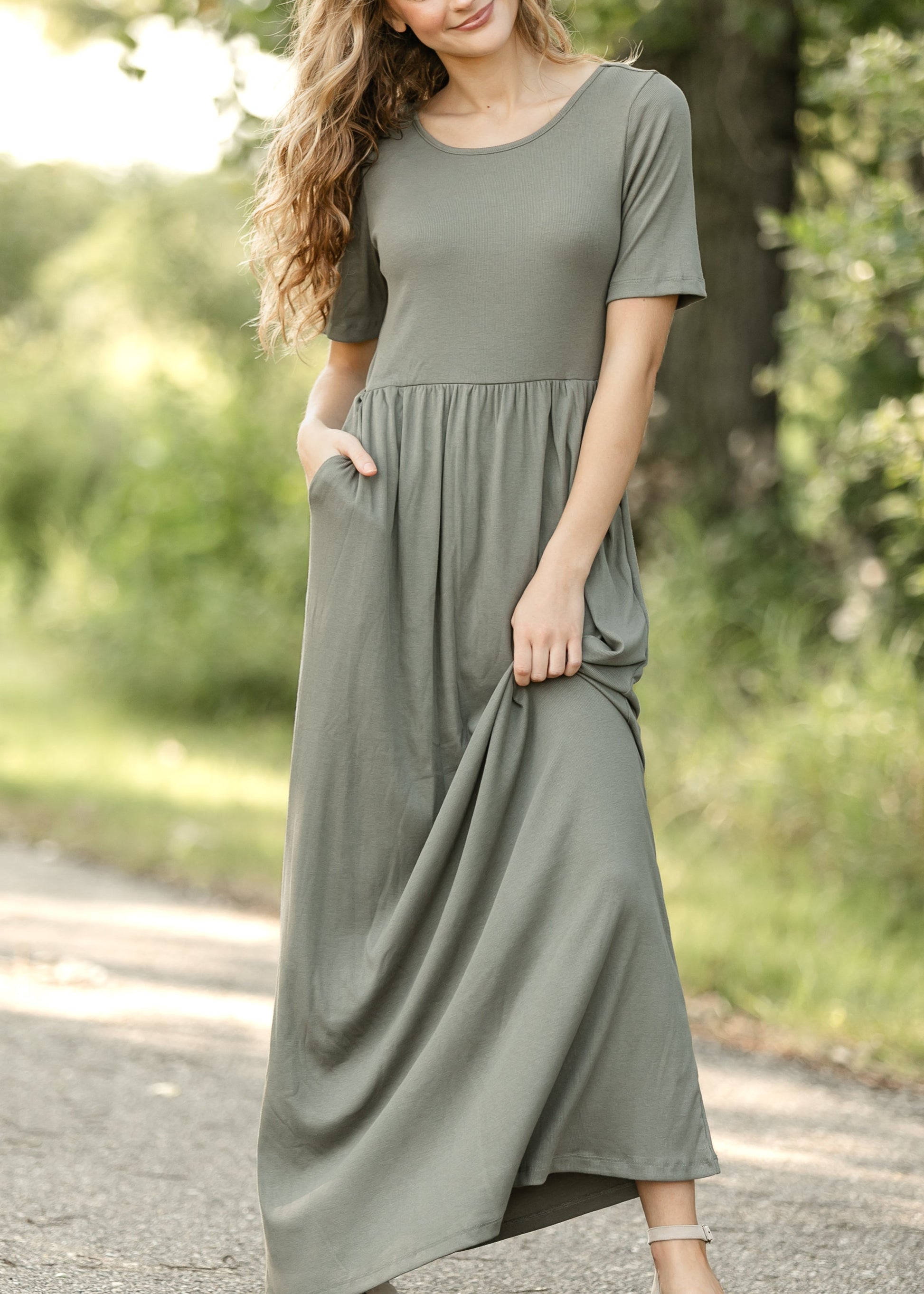 Jasmine Olive Ribbed Maxi Dress, Small Jasmine Olive Ribbed Maxi Dress, Small