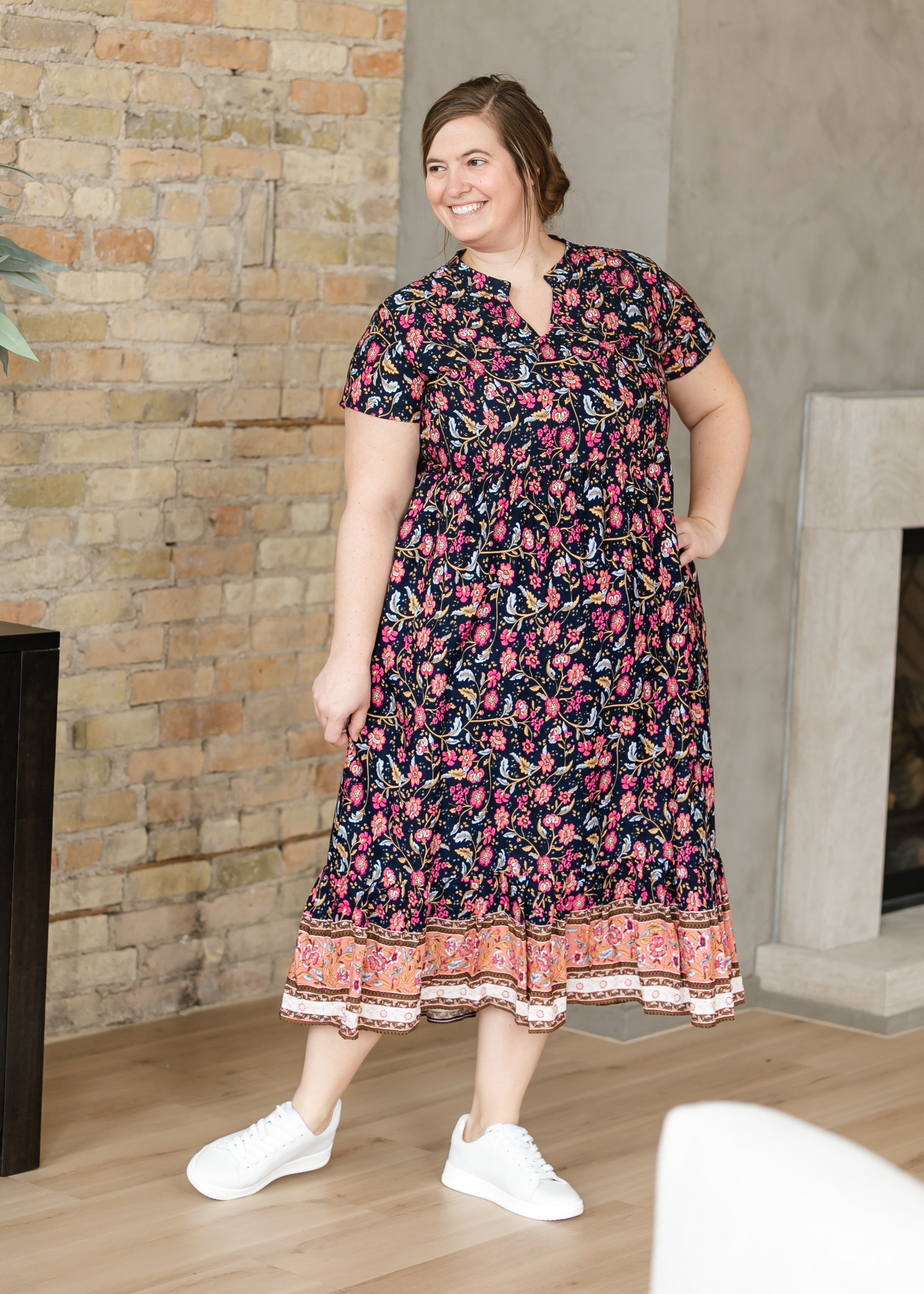 Jaydrien Floral Flutter Sleeve Midi Dress FINAL SALE – Inherit