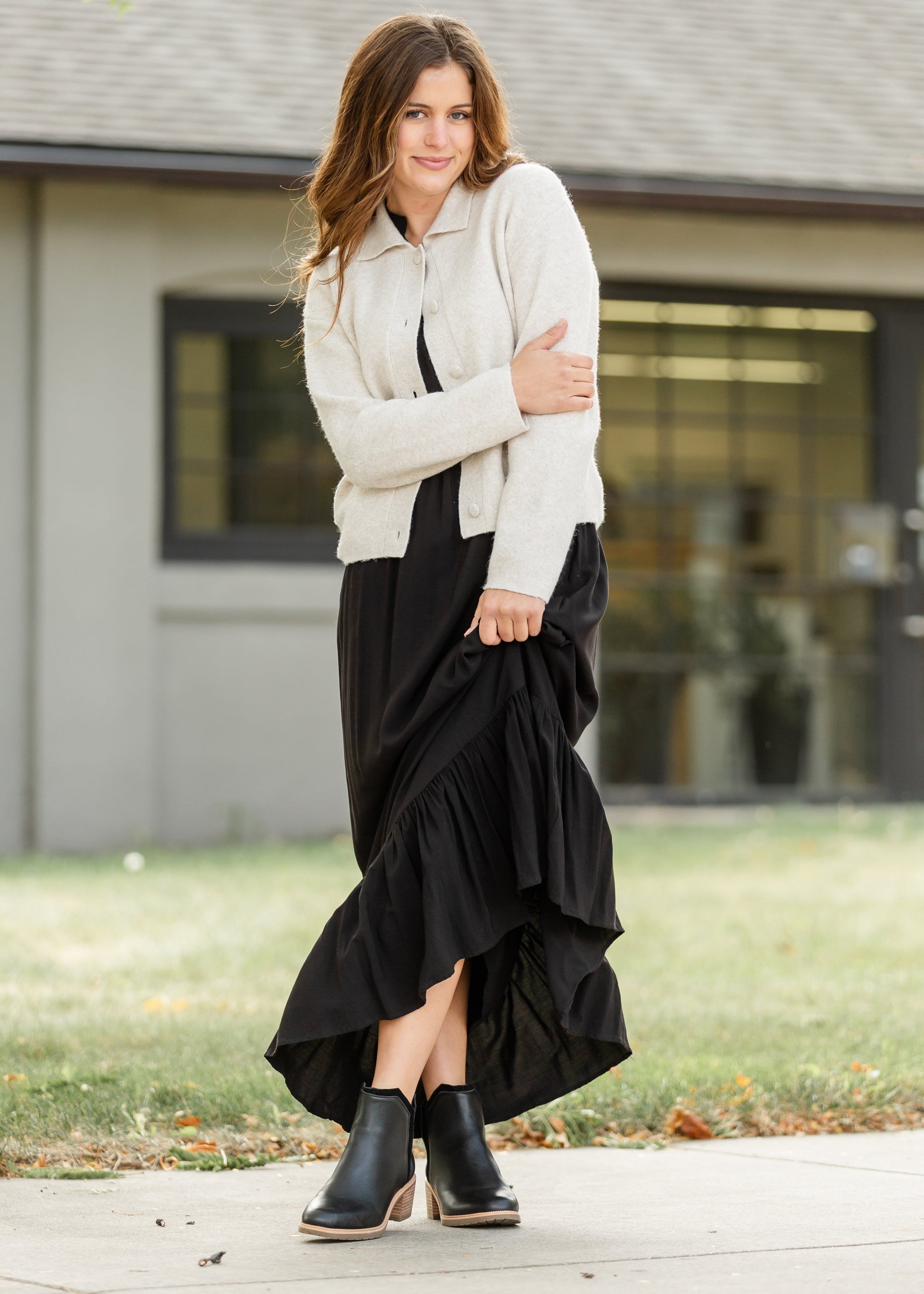 Jaydrien Flutter Sleeve Maxi Dress IC Dresses