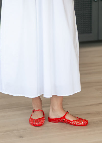 Jelly Mary Jane Mesh Slip-on Flats Shoes