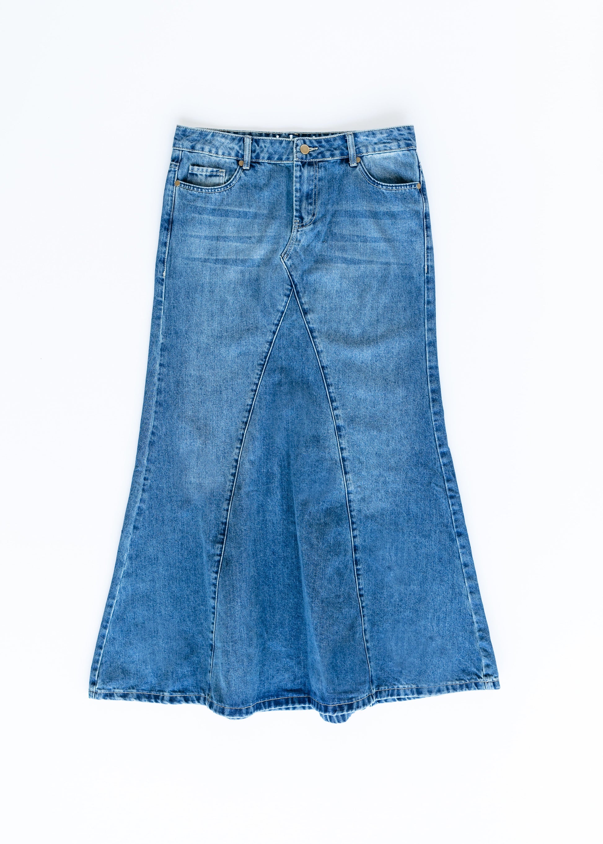 Jennifer A-Line Long Denim Skirt - FINAL SALE IC Skirts